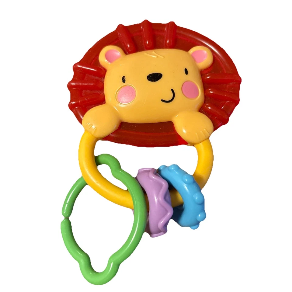 Anillo de dentición Fisher Price bebé león mordedor sonajero juguete Foto 2 de 4