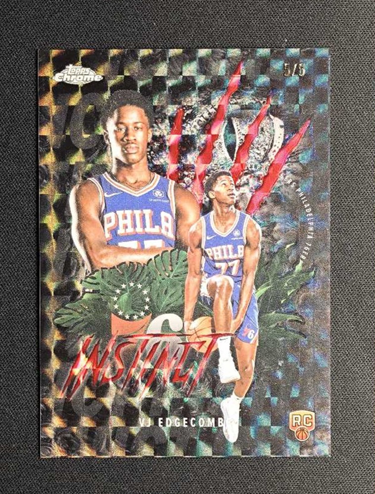 5/5 ≈1/1 ! 2025-26 Topps Chrome Vj Edgecombe Red Geometric Instinct Rookie RC