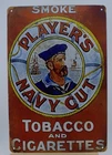 Players Navy Cut Tobacco Tin Sign Vintage Style Cigarette Ad Decor