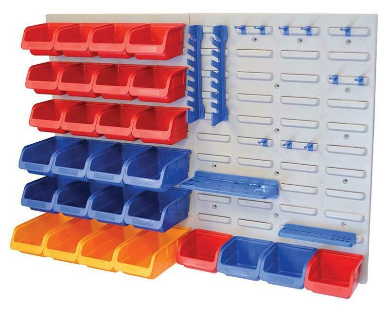Faithfull Storage Bin Set With Wall Panels 43 Piece FAIPAN43