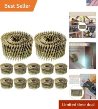 3600 Count Siding Nails, 15-Degree Coil Siding Nails, Full Round Head Galvani...