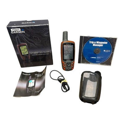 Garmin GPSMAP 62s Handheld GPS Bundle- Case & Charger  & Box Cd Works