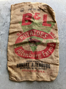Vintage-B & L Potatoes-Altenburg Farms-Plover , Wis-Potato Sack - Burlap