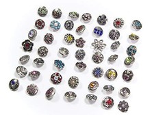 100pcs 12mm Mixed Rhinestone Snap Button Jewelry Charms for DIY Craft