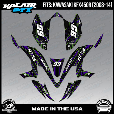 Graphics Kit for KAWASAKI KFX450R (2008-2014 Electron Series - Purple
