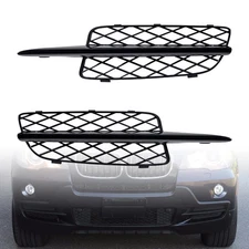 1 Pair Black Front Bumper Fog Light Grill Lower Grille Trim for BMW X5 E70 07-10