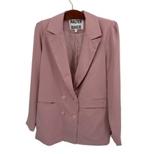 Walter Baker Women's M Double Breasted Blazer Dusty Pink Preppy Classic Academia