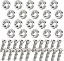 20 PCS Engine Dress Up Kit, CNC Finishing Fender Bumper Washers Sliver