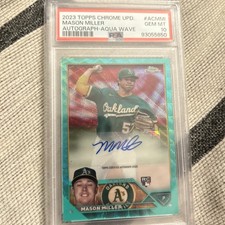 2023 Topps Chrome Update - #AC-MMI MASON MILLER - Aqua Wave /199 RC - PSA 10