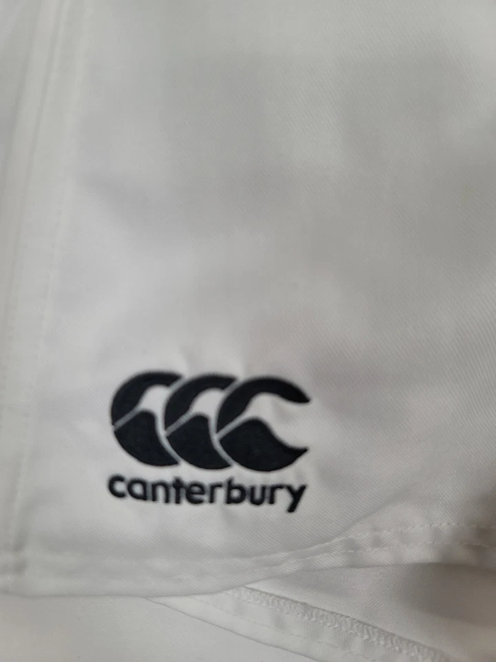 Men's Canterbury Professional Polyester Rugby Short Size Medium White Drawstring - Image 2 of 4