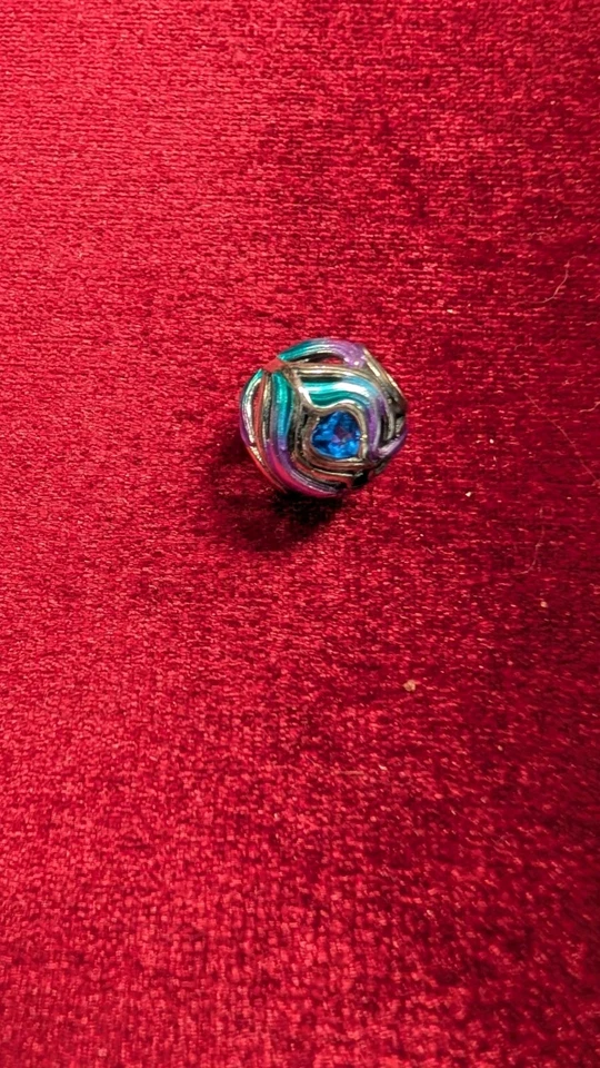 Dije para collar o pulsera - patrón de pluma de pavo real Foto 4 de 4