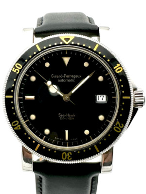 Girard-Perregaux Sea Hawk 7300 Automatic Date Black Steel Men's Watch 38mm