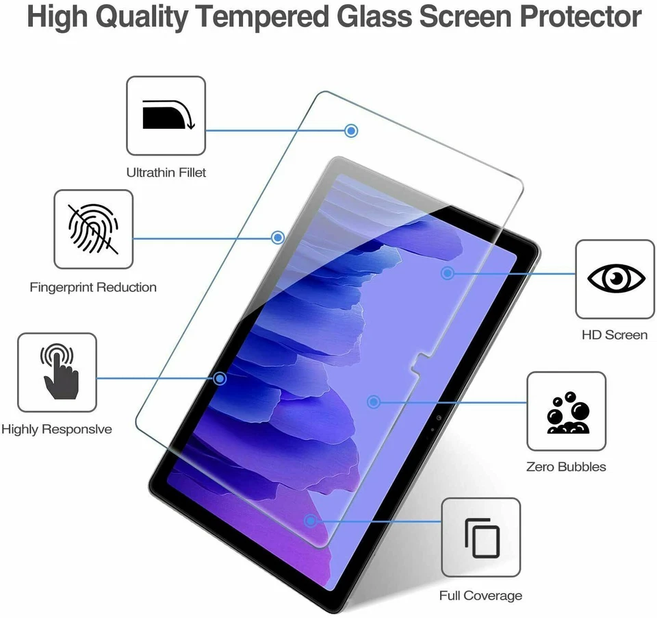  For Samsung Galaxy Tab A7 10.4'' 2020 SM-T500 Tempered Glass Screen Protector - Image 2 of 4