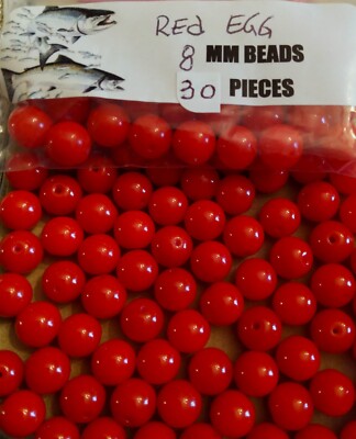 Fishing Premium Trout/Salmon/Steelhead Beads 8mm 30ct red egg bead