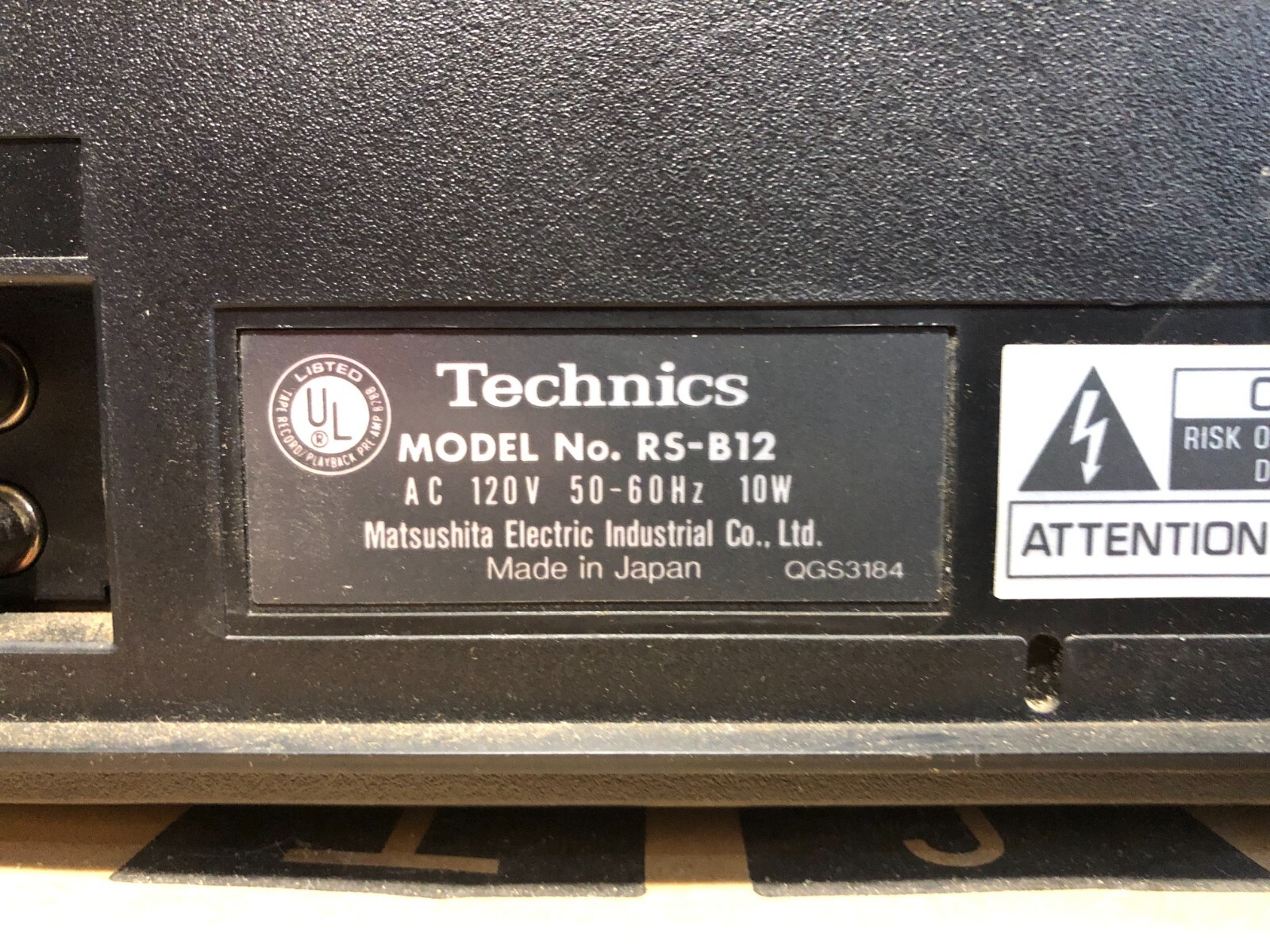 Technics RS-B12 Cassette Deck Player Tape Recorder HiFi Stereo Vintage - PARTS
