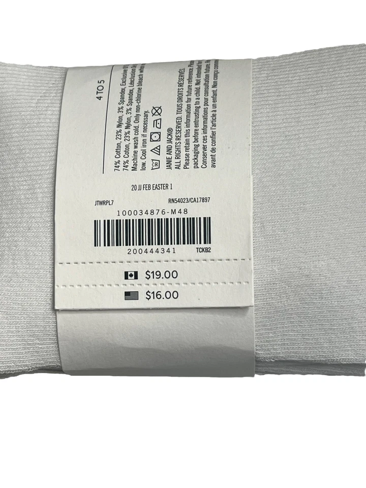 Medias Janie and Jack Florales Blancas Talla 2-3 años Nuevas con etiquetas Foto 3 de 3