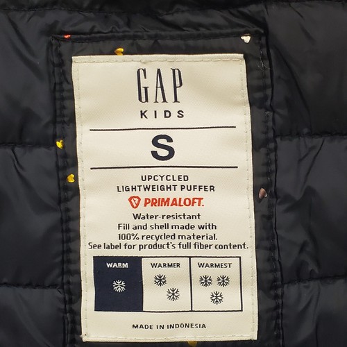 Gap Kids Girls Navy Primaloft Jacket Hearts Print Sz Small - Picture 8 of 16