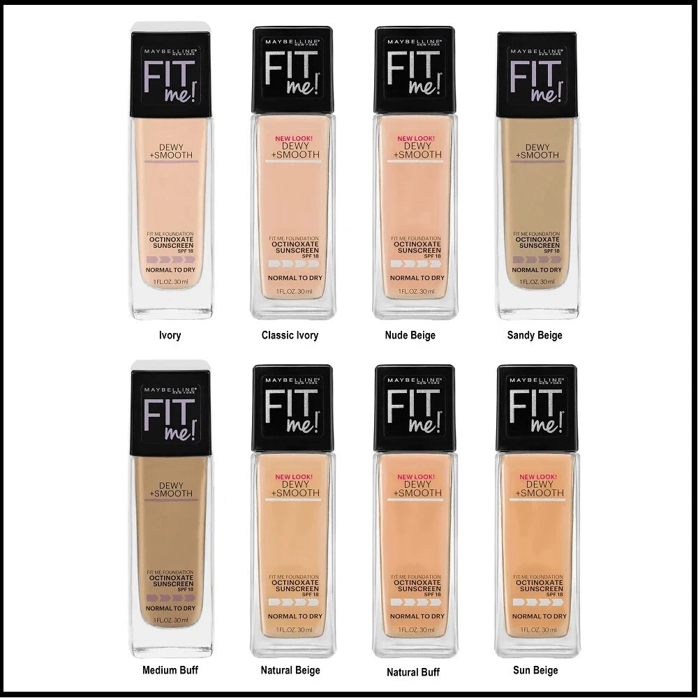 MAYBELLINE Fit Me Luminous + Smooth SPF-18 Liquid Foundation 30ml *CHOOSE  SHADE*