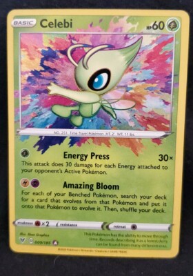 rare celebi card Pokemon TCG Amazing Vivid Voltage 9/185 Attach any number of Grass Energy cards from your hand to your Pokémon in any way you like Celebi ex - Pokémon TCG