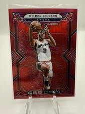 Keldon Johnson 2021-22 Panini Obsidian Electric Etch Red Flood #97 Spurs