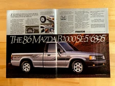 1985 Vintage Print Ad 1986 Mazda B2000 Se-5 Pickup Truck Centerfold