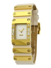 Dolce & Gabbana D&G DW0349 Kilt Women's Golden Stainless Steel  Pink Strap Watch