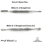 Miller Bone File Double Ended Dental Surgical Orthopedic Implant Dentist 2 pcs