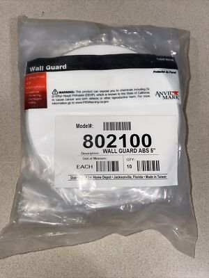 Anvil Mark Wall Guard Round Self-Adhesive White 5'' Dia 802100 Lot Of 10