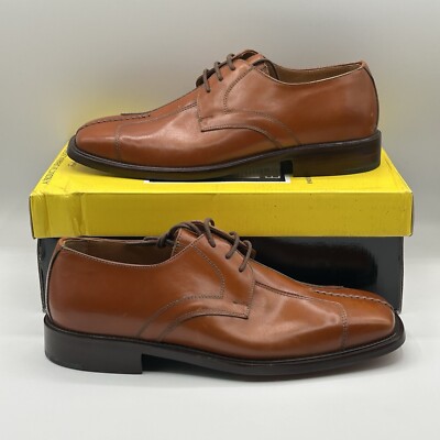 NEW David Eden Mens Genuine Leather Dress Shoes Brown Derby SZ 9