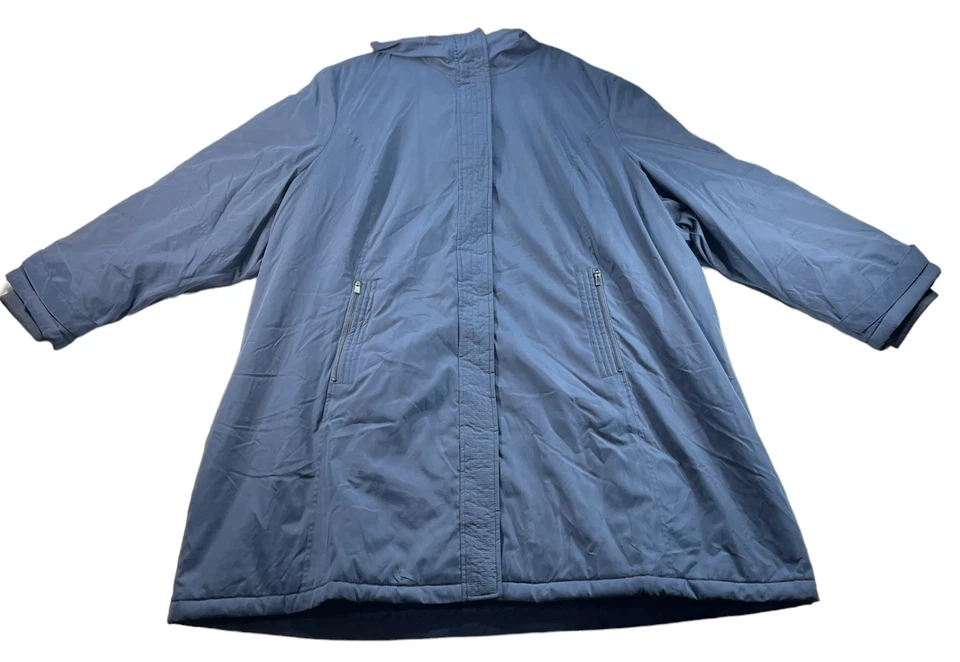 Chaqueta Avenue para mujer talla grande 30 azul marino microfibra con capucha cremallera completa nueva Foto 3 de 4