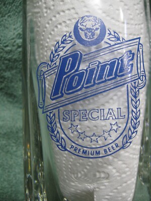 2 Collectible POINT SPECIAL PREMIUM BEER Glass Mugs Home Bar Camp Cabin Hunt  RV
