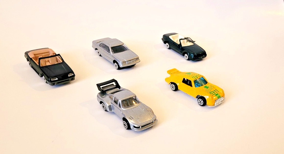 ZYLL & UnBranded Die Cast Mercedes Convertible & Porsche 911 Turbo - 5-Piece Lot