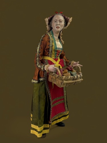 Donna Cammino 41 Cm Porta Doni Arte Presepiale presepe Napoletano peperoni - Foto 7 di 13