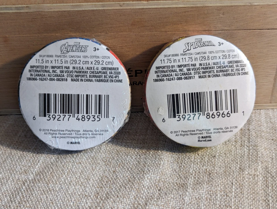 NEW Peachtree Playthings MAGIC TOWEL Washcloths (2) MARVEL's Thor + Spiderman - Image 2 of 3