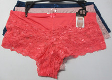 Prima Valentina Women's 3 Pair Pack Boyshorts Lace Detail Panties Plus Size 3X