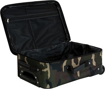 Green army Rockland 4 Piece Expandable Luggage Set Softside Camouflage 14