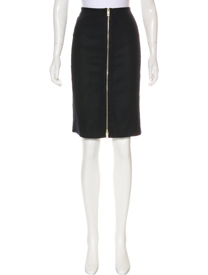 Rag & Bone Blue Women's Knee-Length Zip Wool Skirt Size S US 4