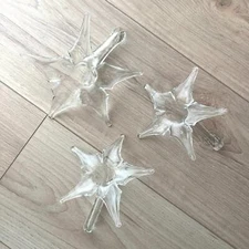 VINTAGE Hamon Glass Lily Stem Vase Set of 3