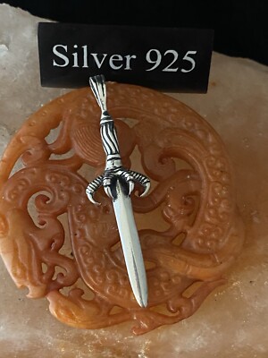 Silber Schwert Anhänger mit Adler/Drachenkralle Details und Silberkette