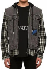 Diesel Men's S 'J-Ruben Jacket' Hooded Jacket Jeans Jacket Gray