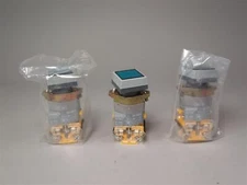 (3) Eao CH 4600 Green Push Button Indicator Light 704.960.0 w/ 704.901.1