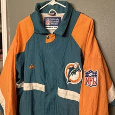 Vintage 90’s NFL Miami Dolphins Apex One Retro Jacket/Windbreaker Rare! L/XL