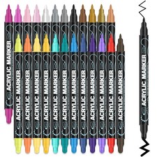 Acrylic Paint Pens for Rock Painting Set of 24 Extra Fine Point Non-toxic Paint