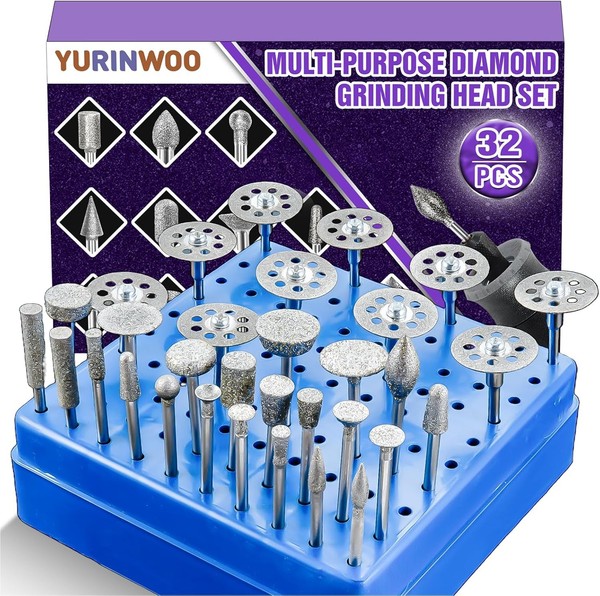 Diamant FräSer Set 32 StüCk ZubehöR FüR Dremel 3Mm Schaft Schleifen Polieren-image