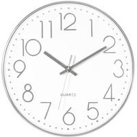 Wanduhr Silber Lautlos 30 Cm Quarzwerk Abs Rahmen