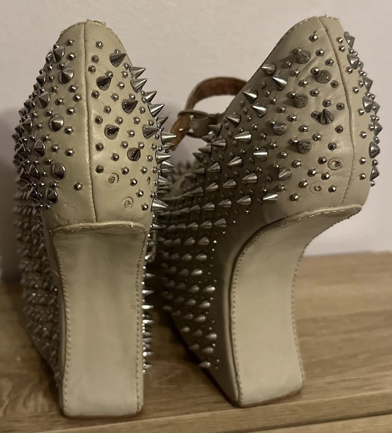 Jeffrey Campbell Havana Nude Spiked/studded Platform Pump - Size 7 READ - Image 2 of 4
