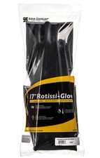 San Jamar T1217 17" Rotissi Glove w/ Cotton Lining - Neoprene, Black - PAIR