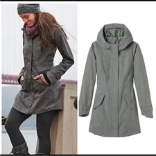 Athleta Rainfall Hooded Swing Trench Jacket in Heather Charcoal M Women s