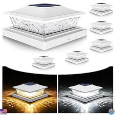 Solar Post Cap Lights 4x4/6x6 for Fence, 2 Modes, Waterproof, 6 Pack