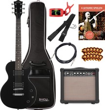 Rocktile L-100 BL E-Gitarre Set Schwarz Gigbag Verst&auml;rker Gurt Picks